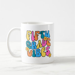 Colourful Fifth Grade Vibes Back to School Retro Coffee Mug
