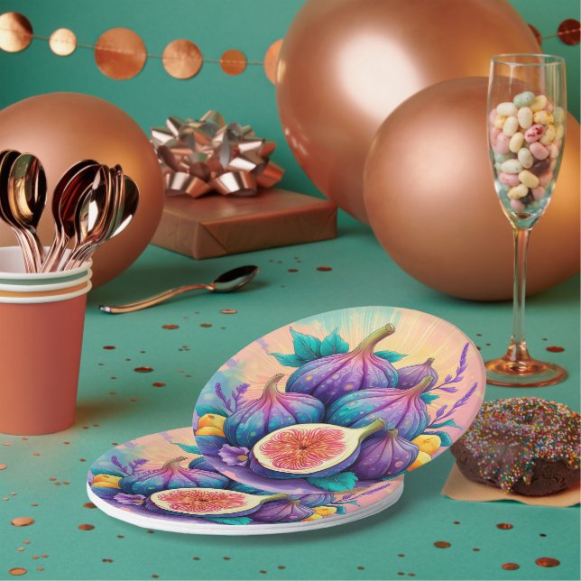 Colourful fig paper plate (Multi)
