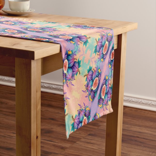 Colourful fig short table runner (In Situ)