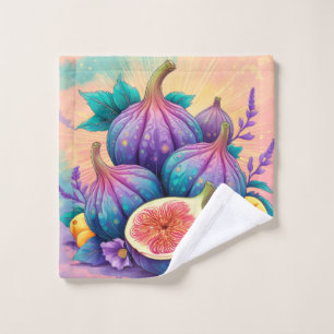 Colourful fig wash cloth