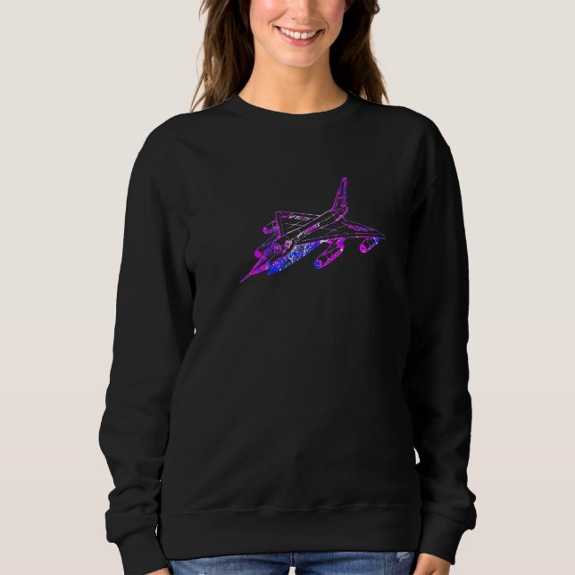 Colourful Fighter Jet Aeroplane Art Sweatshirt (Front)
