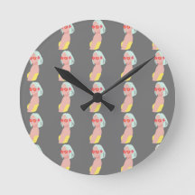 Colourful Figure Pattern on Grey Background