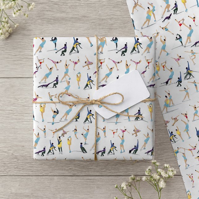 Colourful Figure Skating Ice Skaters in Motion Wrapping Paper (Creator Uploaded)
