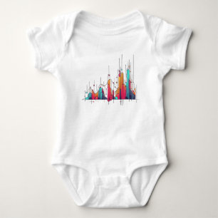 Colourful financial candlestick chart baby bodysuit