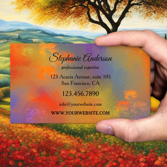Colourful Fine Art Professional Business Card (A colorful business card featuring an abstract painting.)