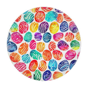 Colourful Fingerprint Art Cutting Board