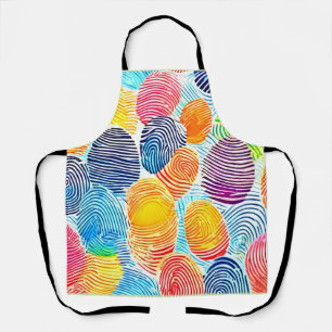 Colourful Fingerprint Pattern Apron