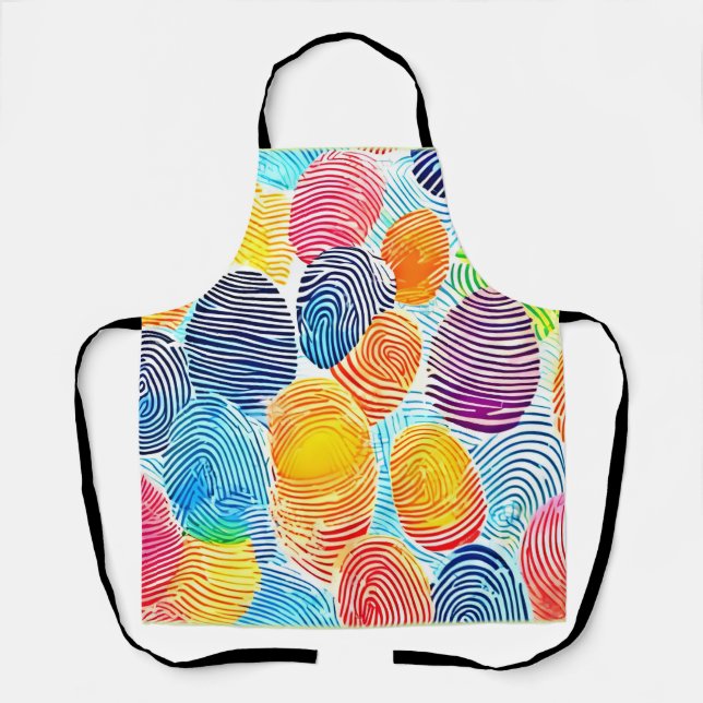 Colourful Fingerprint Pattern Apron (Front)