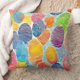 Colourful Fingerprint Pattern Cushion