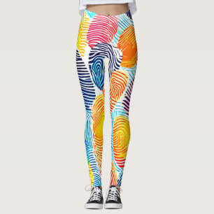 Colourful Fingerprint Pattern Leggings