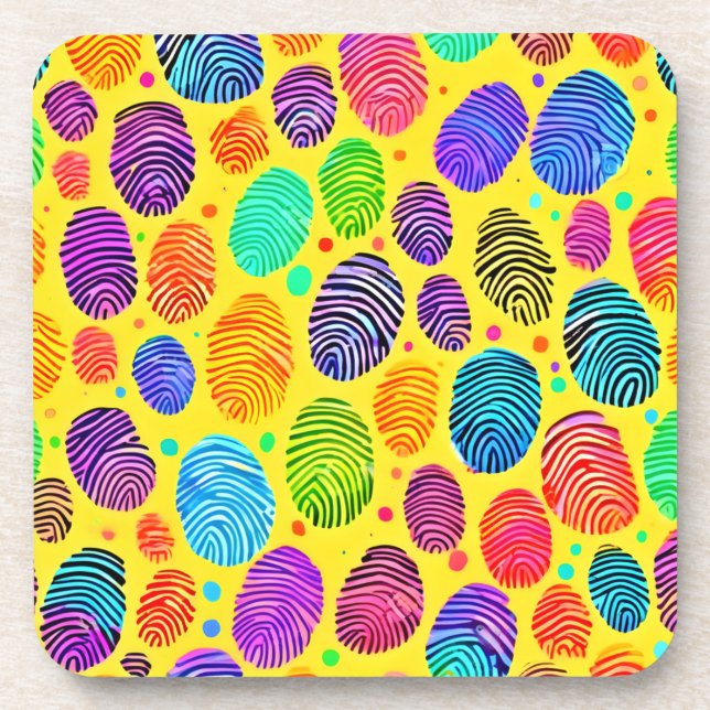 Colourful Fingerprint Symphony Coaster (Front)