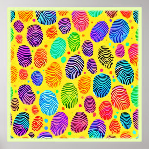 Colourful Fingerprint Symphony Poster