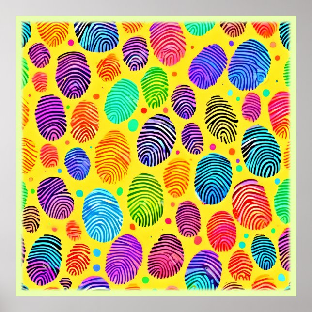 Colourful Fingerprint Symphony Poster (Front)