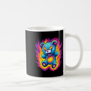 Colourful Fire and Teddy Bear Graphic Coffee Mug