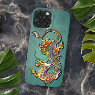 Colourful Fire Dragon Tattoo Art iPhone 16 Pro Max Case