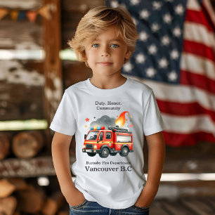 Colourful fire truck races through flames T-Shirt
