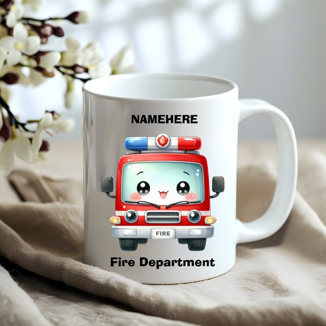 Colourful fire truck ready for action! coffee mug (Creator Uploaded)