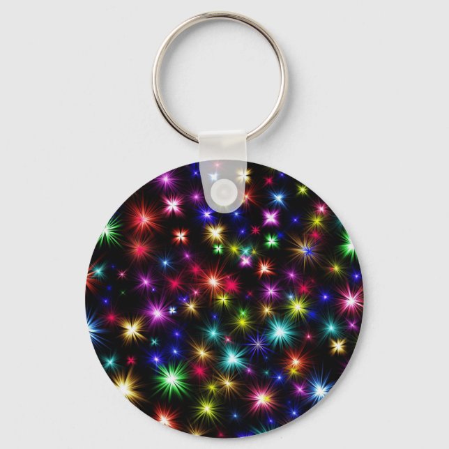Colourful Fire Works Key Ring (Front)