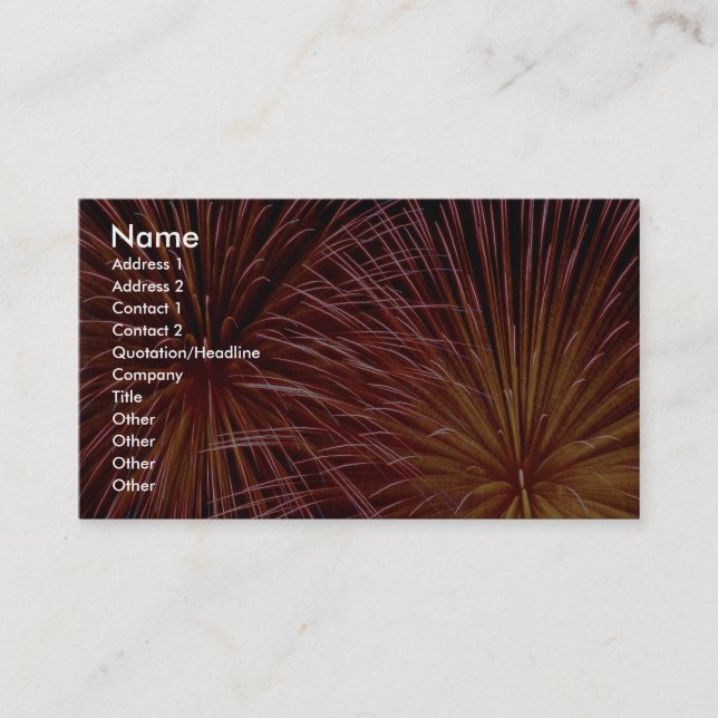 Colourful Fireworks, Canada Day Business Card (Front)
