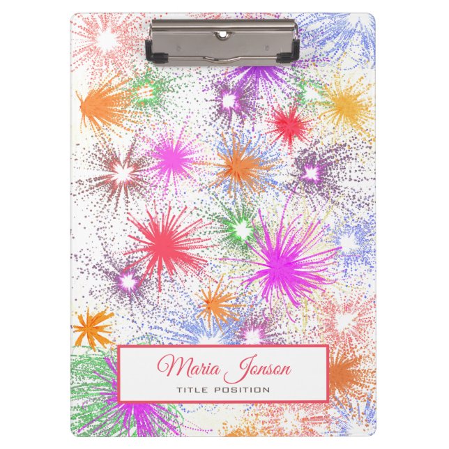 Colourful Fireworks Clipboard (Front)