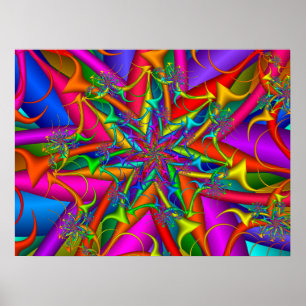 Colourful Fireworks Fractal Poster