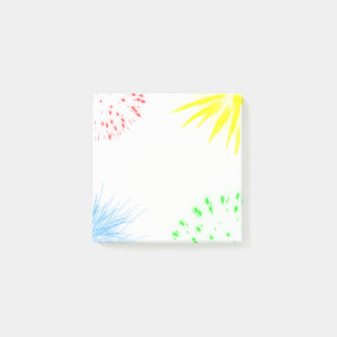 Colourful fireworks funny cheerful post-it notes