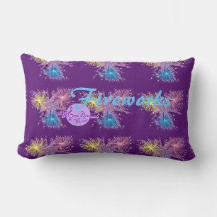 Colourful Fireworks Lumbar Throw Pillow