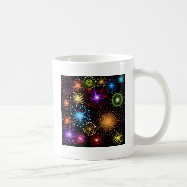 Colourful fireworks New Year Coffee Mug (Right)