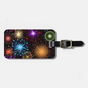 Colourful fireworks New Year Luggage Tag