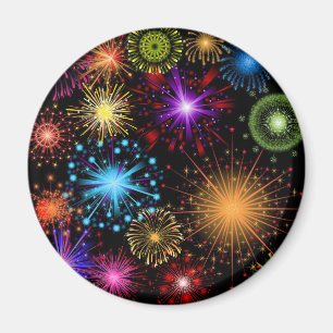 Colourful fireworks New Year Magnet