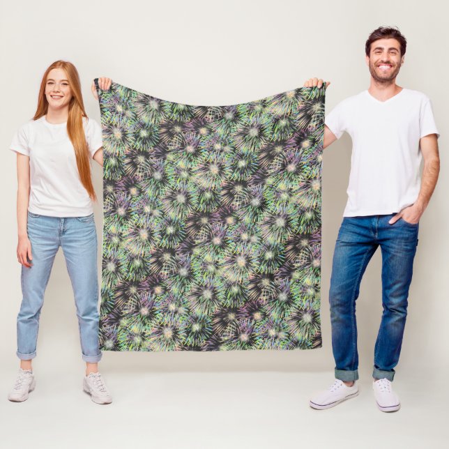 Colourful Fireworks Pattern Fleece Blanket (In Situ)