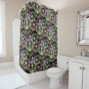 Colourful Fireworks Pattern Shower Curtain