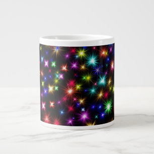 Colourful Fireworks Stars Design  Large Coffee Mug