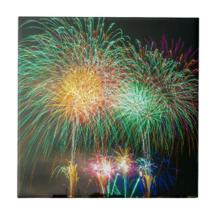 Colourful fireworks tile