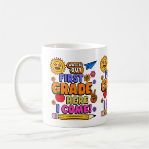 Colourful First Grade Back To School Vector Design Coffee Mug