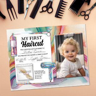 Colourful First Haircut Hair Salon Certificate