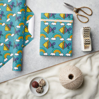 Colourful Fish and Rainbow Wrapping Paper