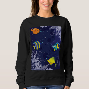 Colourful Fish And Seaweed With Bubble In Aquarium Sweatshirt