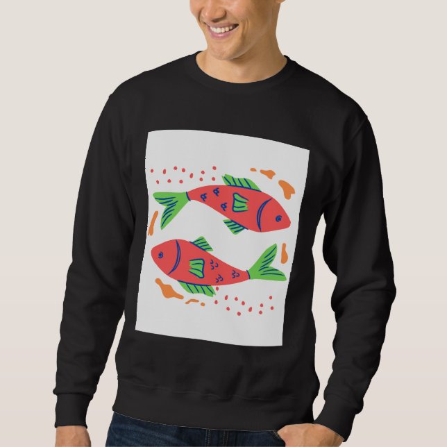 Colourful Fish Art Sweatshirt (Front)