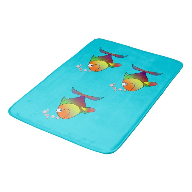 Colourful fish bath mat (Angled)