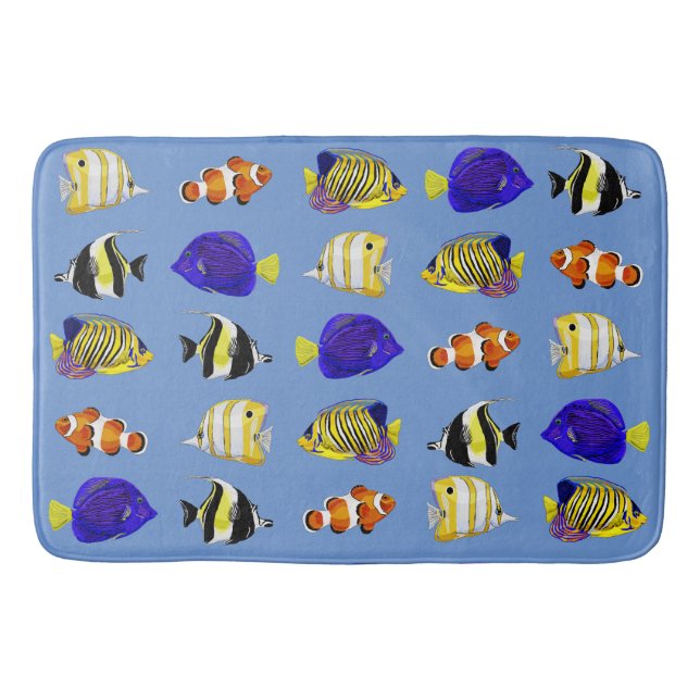 Colourful fish bath mat (Front)