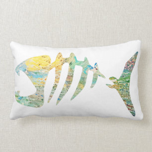 Colourful Fish Bones Lumbar Cushion