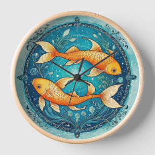 Colourful fish clock