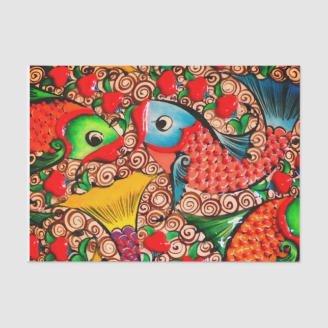 Colourful Fish Design Tissue Paper (Front)
