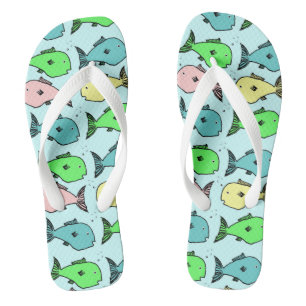 Colourful Fish Flip-Flops Thongs