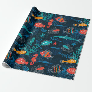 Colourful Fish in Ocean Wrapping Paper