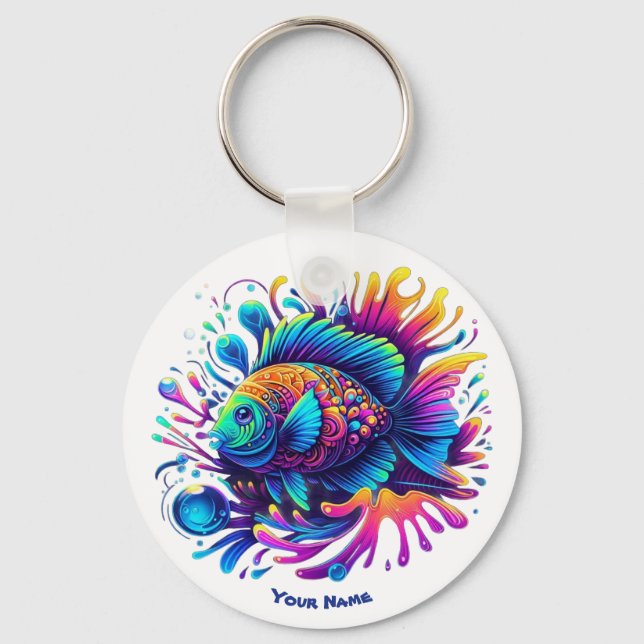 Colourful Fish Key Ring (Back)