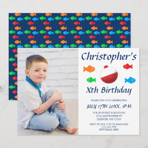 Colourful Fish Kids Boy Any Age Birthday Invitation