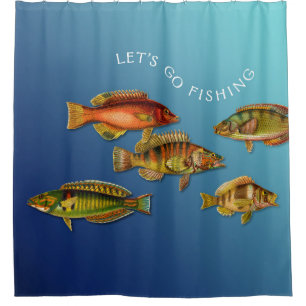 Colourful Fish: Let's Go Fishing Shower Curtain