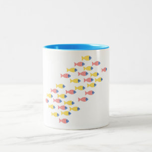 Colourful Fish Migration  Two-Tone Coffee Mug